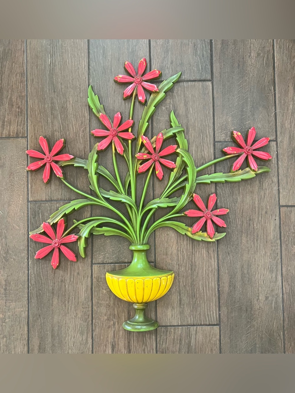 Syroco Large Retro MCM Floral Wall Decor 1962